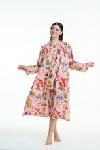 Load image into Gallery viewer, Arabella Pink with Floral Long Sleeve Nightie
