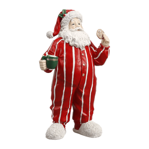 SamX Resin Santa in Striped Pjs