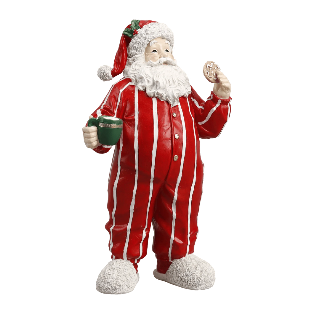 SamX Resin Santa in Striped Pjs