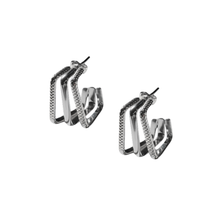 Load image into Gallery viewer, Fabuleux Vous Steel Me Silver Trudy Earrings
