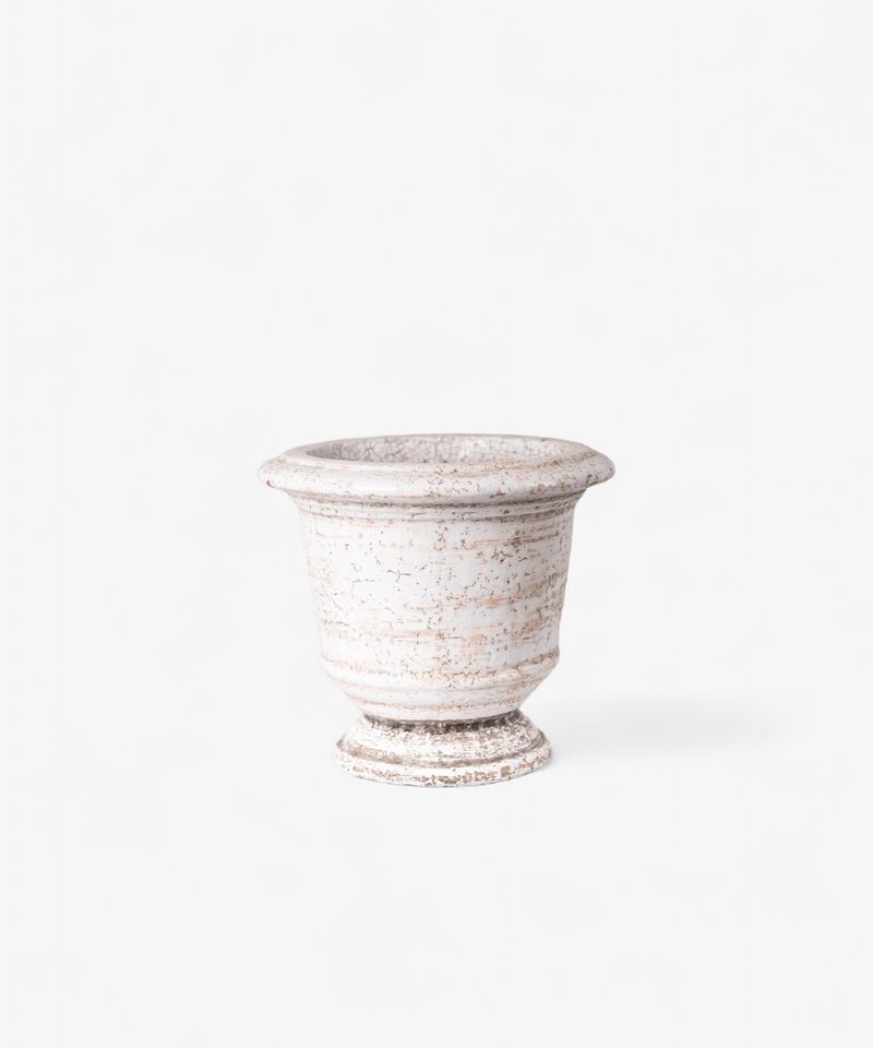 French Country Collections Urn Planter Rustic White Medium
