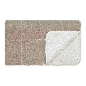 Linens & More Grid Sherpa in Taupe/Cream