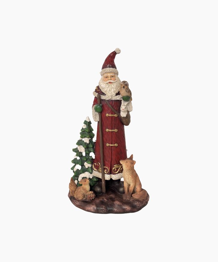 French Country Collections Traditional Santa with Forest Animals