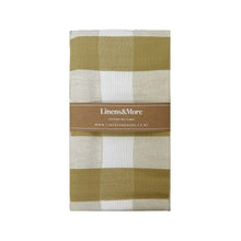 Load image into Gallery viewer, Linens &amp; More Basketweave Plaid Antique Gold Tea Towel
