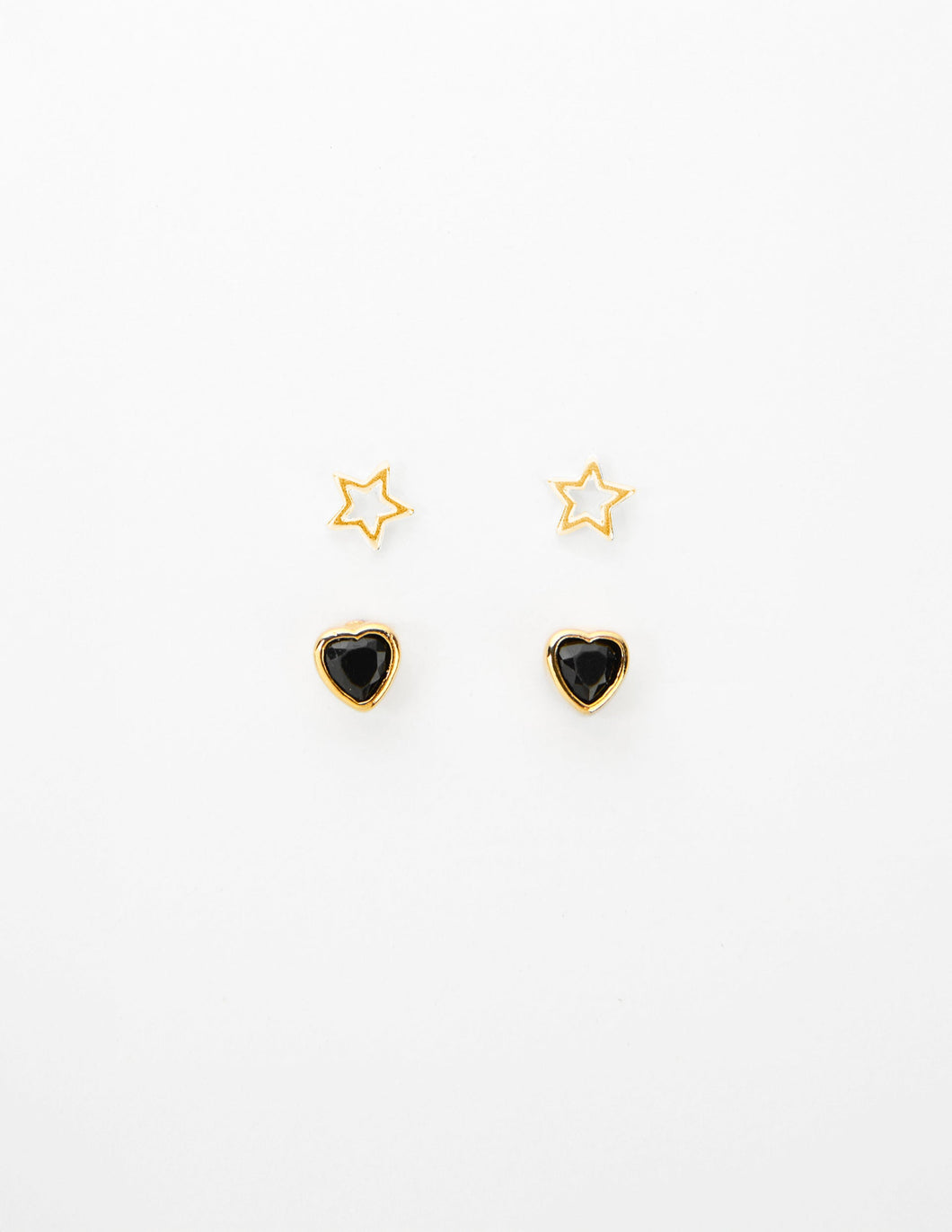 Stella & Gemma Stars & Hearts Earrings- Gold