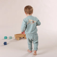 Load image into Gallery viewer, Little Bee by Dimples Blue Mist Cotton Fleece Trackpants
