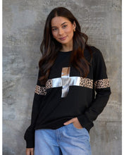 Load image into Gallery viewer, Stella &amp; Gemma Classic Sweatshirt- Silver Cross Leopard
