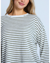 Load image into Gallery viewer, Stella &amp; Gemma Drop Shoulder Tee- Herbal Stripe
