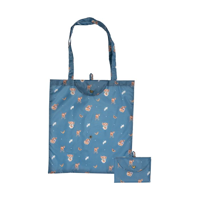 Wrendale Design Foldable Shopping Bag- Farmyard Friends Cow