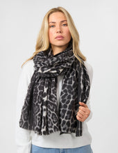 Load image into Gallery viewer, Stella &amp; Gemma Black Leopard Scarf

