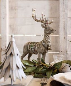 French Country Collections Grey Deer with Bells