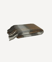 Load image into Gallery viewer, French Country Collections Grey Brown Plaid Tassel Throw
