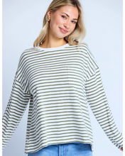 Load image into Gallery viewer, Stella &amp; Gemma Drop Shoulder Tee- Herbal Stripe
