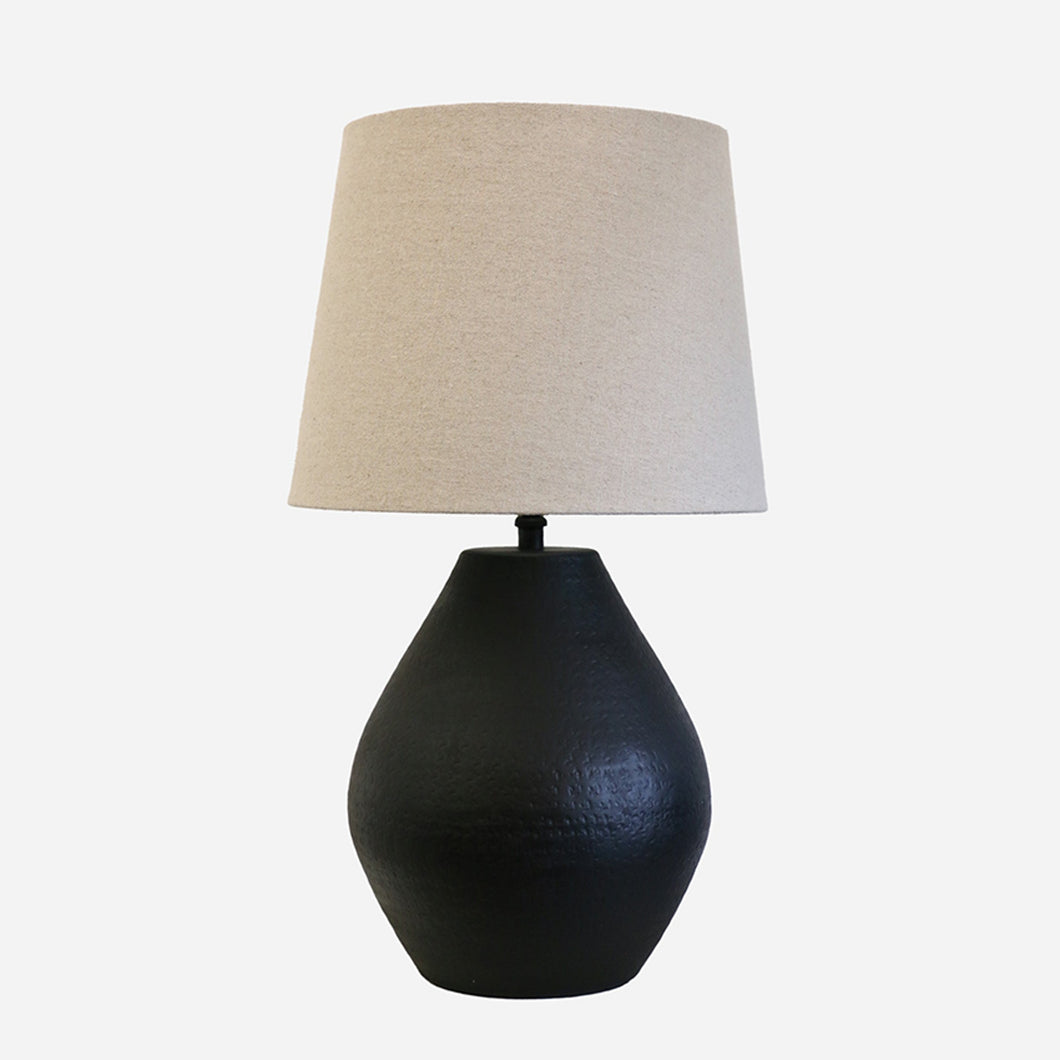 CC Interiors Tangier Lamp with Flax Basket Weave Shade