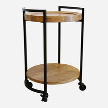 Load image into Gallery viewer, CC Interiors Cairo Trolley with Oak Tray Top &amp; Base with Matte Black Legs
