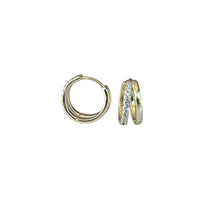 Load image into Gallery viewer, Lindi Kingi Double Embellished Huggies Gold
