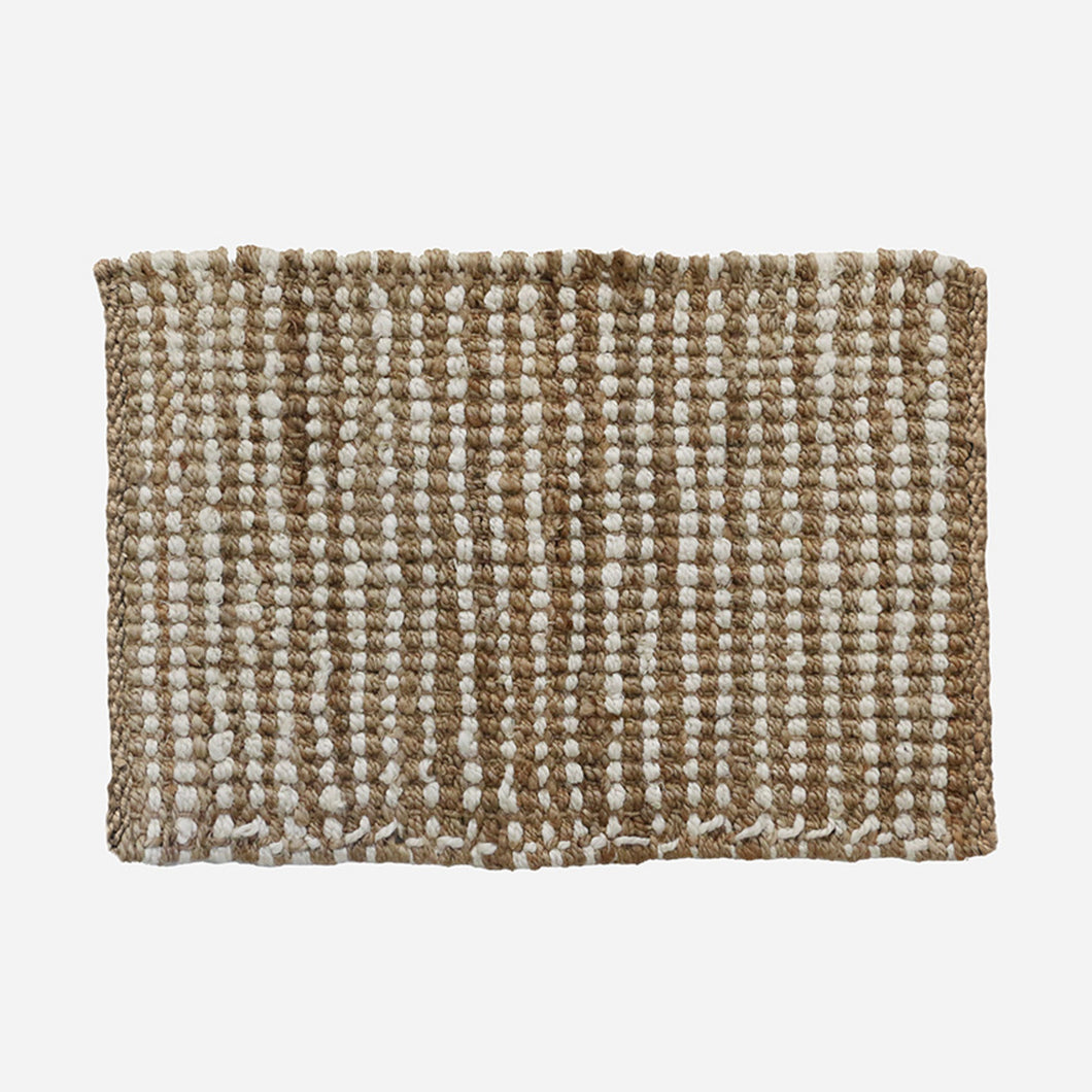CC Interiors 100% Natural & White Jute Doormat 60x90