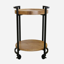 Load image into Gallery viewer, CC Interiors Cairo Trolley with Oak Tray Top &amp; Base with Matte Black Legs

