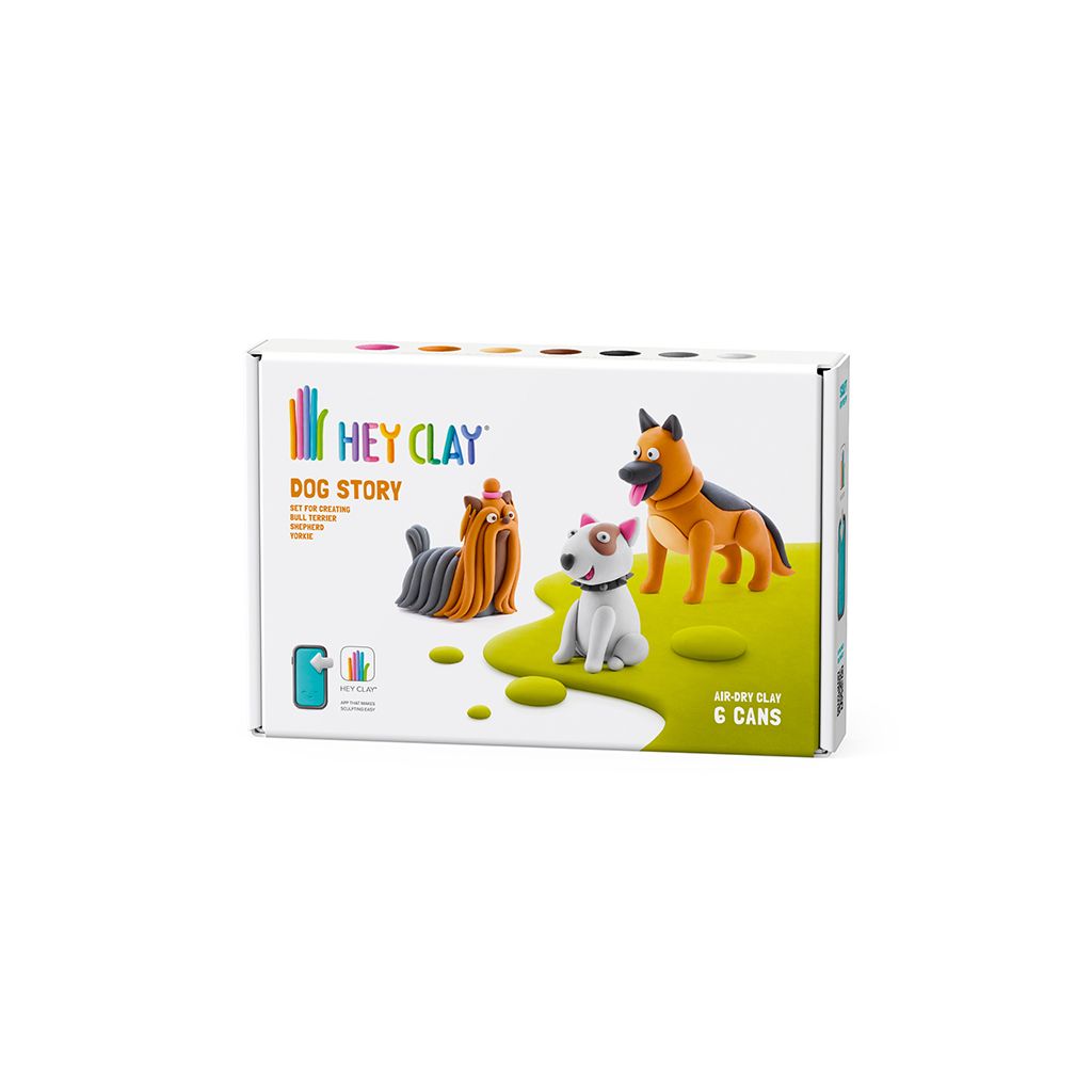 Hey Clay- Dog Story (Shepherd, Bull Terrier, Yorkie), 6 cans