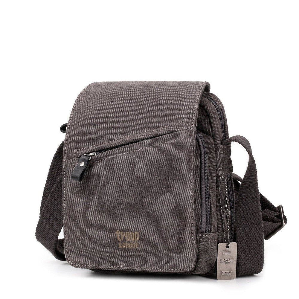 Troop Classic Zip Front Cross Body Bag-Charcoal