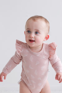 Burrow & Be Long Sleeve Flutter Bodysuit- Flutter Print