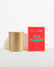 Load image into Gallery viewer, Ecoya Holiday Collection Chilli Strawberry Goldie Candle
