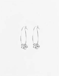 Stella & Gemma Mini Flower Hoop Earrings- Silver