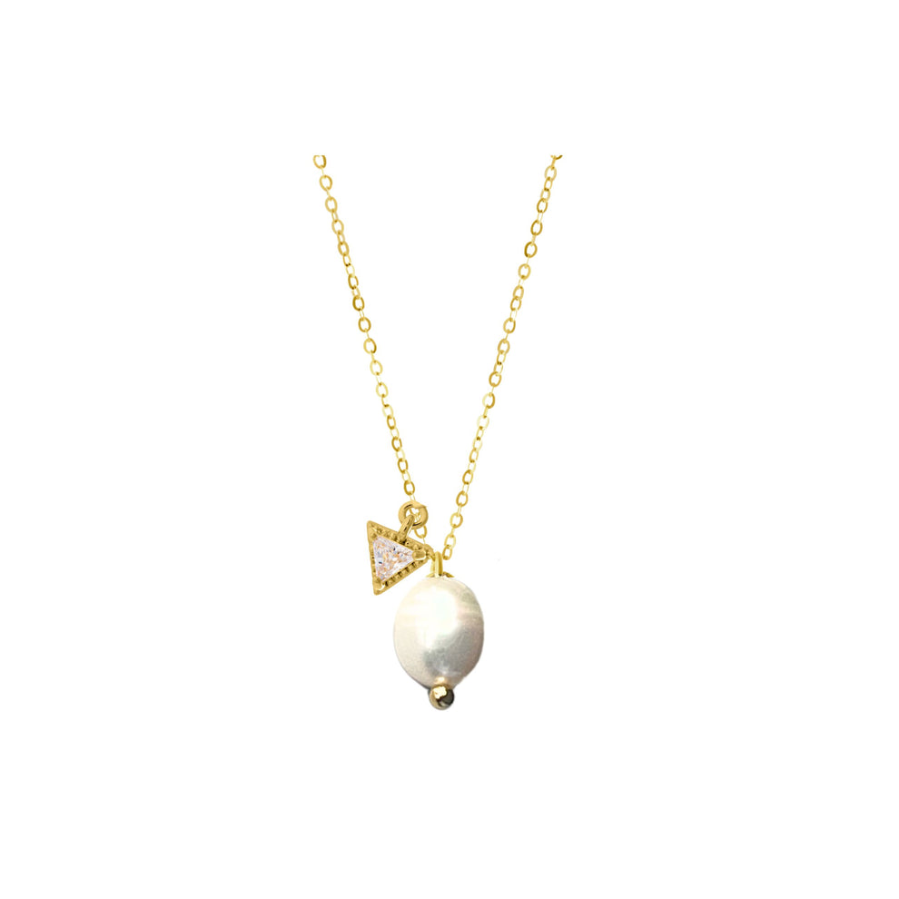 Lindi Kingi Pearl & Prism Necklace Gold