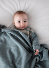 Load image into Gallery viewer, Burrow &amp; Be 100% Wool Knit Baby Blanket- Stone Blue

