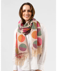 Stella & Gemma Green & Pink Circles Scarf