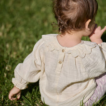 Load image into Gallery viewer, Nature Baby Ruffle Cameron Blouse- Natural

