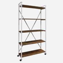 Load image into Gallery viewer, CC Interiors Riveria Single Industrial Old Pine &amp; White Steel Bookcase
