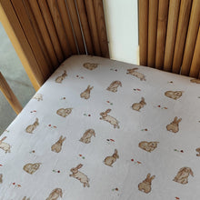 Load image into Gallery viewer, Little Bee by Dimples Fitted Cot Sheet- Bunny
