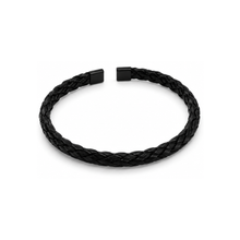 Load image into Gallery viewer, Fabuleux Vous Steel Me Black Braid Cuff Bracelet
