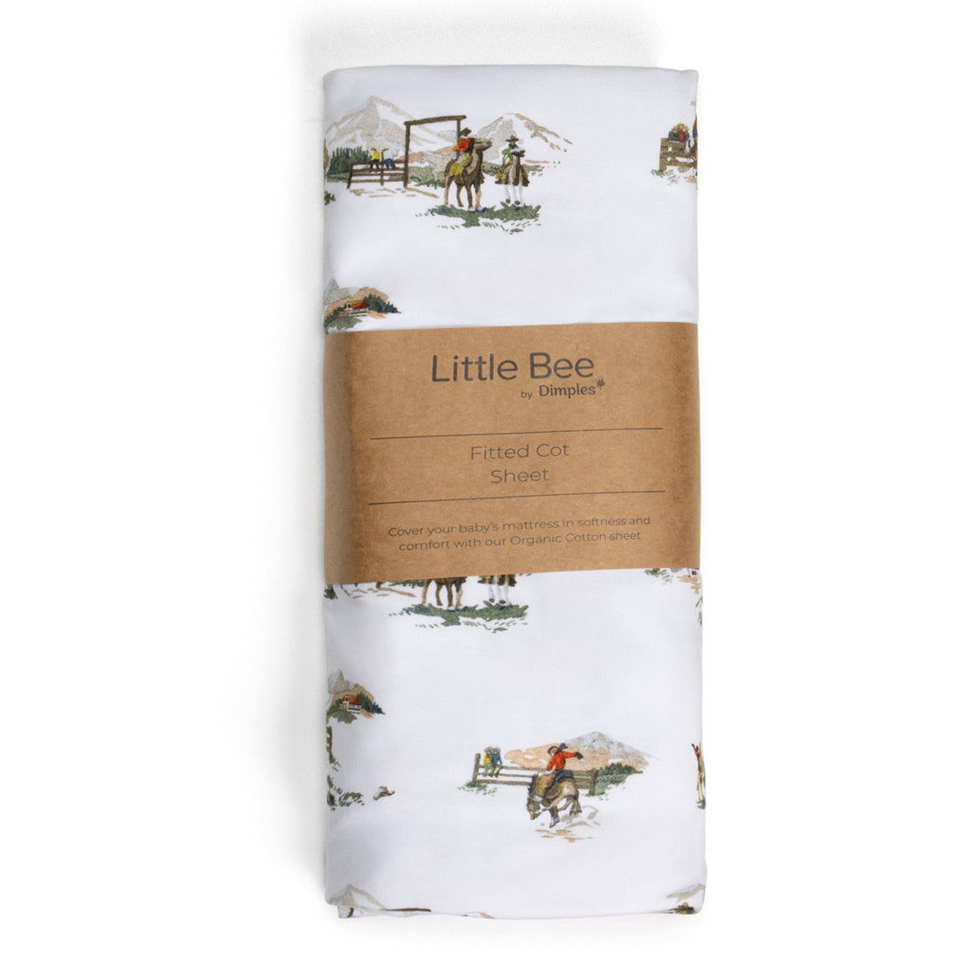 Little Bee by Dimples Cotsheet- Cowboys