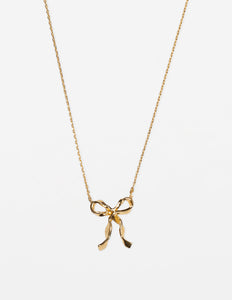 Stella & Gemma Ribbon Bow Necklace- Gold