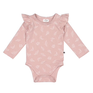 Burrow & Be Long Sleeve Flutter Bodysuit- Flutter Print