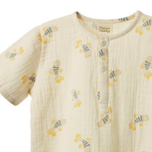 Load image into Gallery viewer, Nature Baby Short Sleeve Caravan Shirt Muslin- Fish Fable Print
