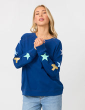 Load image into Gallery viewer, Stella &amp; Gemma Classic Sweater- Navy Star Crossed
