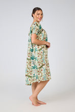 Load image into Gallery viewer, Arabella Peacock Shirred Bodice Short Sleeve Nightie
