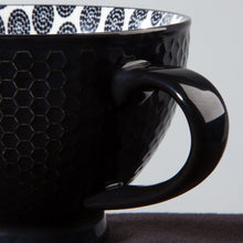 Load image into Gallery viewer, Now Designs by Danica Black Stamped Latte Mug
