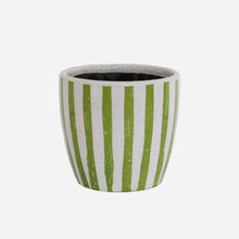 Load image into Gallery viewer, CC Interiors Lime Stripe Planter Medium
