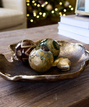 Load image into Gallery viewer, French Country Collections Amina Glass Bauble Green/Gold
