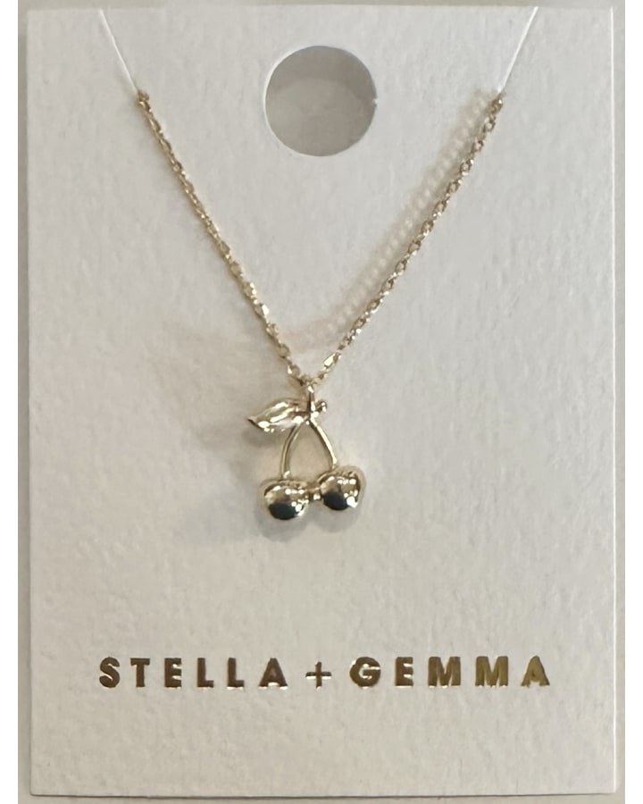 Stella & Gemma Cherries Necklace- Gold