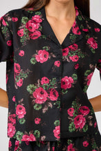 Load image into Gallery viewer, Arabella Black with Pink Flowers Pyjama set
