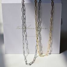 Load image into Gallery viewer, Fabuleux Vous Steel Me Stainless Steel Paper Clip Chain Silver 50cm

