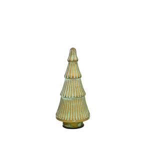 Maytime Standing Glass Ringed Tree Short- Antique Green