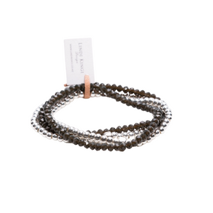 Lindi Kingi Beaded Bracelett Set Olive & Silver