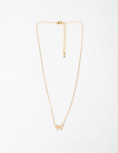 Load image into Gallery viewer, Stella &amp; Gemma Crystal Bow Necklace- Gold
