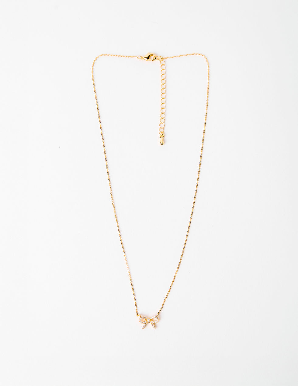 Stella & Gemma Crystal Bow Necklace- Gold